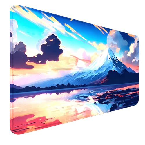 MTG MATS, 24" x 14" TCG DND Playmats Stitched Edges for Trading Card Smooth Rubber Surface Anti-Slip Mouse Pad with Storage Bag Thickened 3mm for Magic Playmat Gaming Mat - color: Snow Mountain, size: Playmat Without Zones