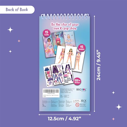 Kpop Sticker Book – Girls Fashion Design Activity for Kids | Dress up K-Pop singers with stickers and style guides; creative performance fashion fun for girls ages 5 and up. - color: Sticker Dress Up - Kpop