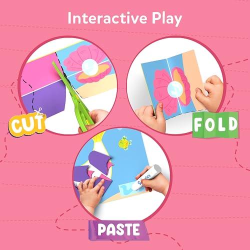 Skillmatics Scissor Skills Activity Book – Snip Snip, Unicorns & Princesses | 25 Cutting & Creative Activities for Preschoolers, 2 Child–Safe Scissors, Felt Craft Kit, Screen-Free Fun, Gift for Ages 3–7 - style: 4. Unicorns & Princesses