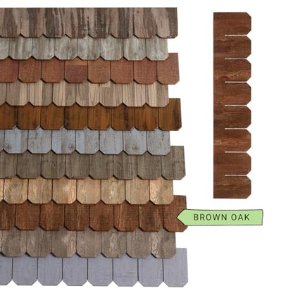 Miniature Roof Shingle Strips for 1:12 Scale Dollhouse Roofing | Set of 25 Strips, REDUCIO! - color: Brown Oak