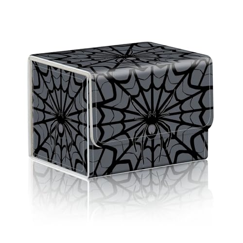Trading Card Storage Box, Holds 100+ for MTG Cards, Premium PU Leather with Magnetic Closure, Spider Web Durable Deck Box for Magic the Gathering, Trading Card Games - color: Spider Web