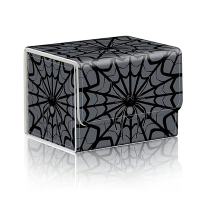 Trading Card Storage Box, Holds 100+ for MTG Cards, Premium PU Leather with Magnetic Closure, Spider Web Durable Deck Box for Magic the Gathering, Trading Card Games - color: Spider Web