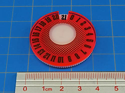 LITKO Life Counter Dial 0-21 | Compatible with MTG & D&D | Pink | Single 40mm round | Fluorescent, laser-engraved Burst pattern | Tracks HP, health & resources | No assembly, ready to use - color: Fluorescent Pink