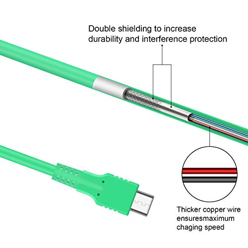 ECHZOVE Charger Compatible with Nintendo Switch, Charging Cable Compatible with Nintendo Switch, Charger Cable Compatible with Nintendo Switch Pro Controllers - Green (4.92ft) - color: Green