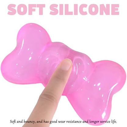 Gel Wrist Rest for Keyboard and Mouse Transparent Pink Bow Elbow Pad Cushion Ergonomic Cute Clear Cool Heart Mouse Wrist Pad Silicone Non-Slip Support for Computer Gaming Home Office Women Hand Pillow - color: Bow Pink