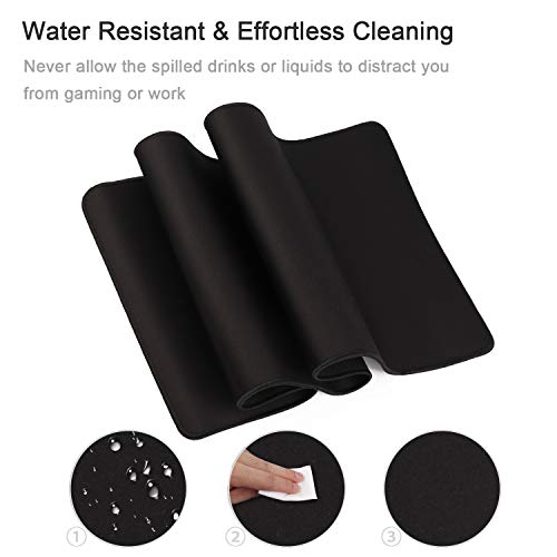 Gaming Mouse Mat/Mouse Pad 23.6x11.8x0.12Inch | XXL Mouse pad | Table mat/Large Size | Improved Precision and Speed | Rubber Base for Stable Grip on Smooth Surfaces Non-Slip (60x30Black004) - color: 60x30Black004