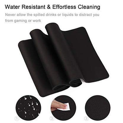 Gaming Mouse Mat/Mouse Pad 31.5x11.8x0.12Inch | XXL mouse pad | table mat/large size | improved precision and speed | rubber base for stable Grip on smooth surfaces non-slip (80x30 Black) - color: 80x30 Black