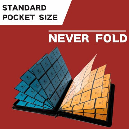 1000+ Pockets Trading Card Binder, 16-Pocket Card Ablum Compatible with MTG,Sports Cards & Other Standard Size Trading Cards (Red) - color: Red