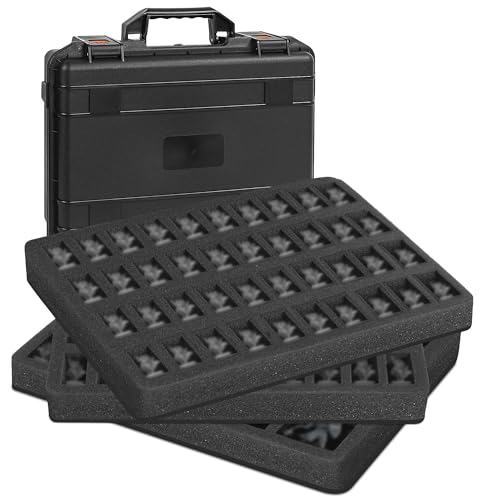 TORIBIO Miniature Storage Figure Hard Shell Case, 80-108 Slot Miniature Sturdy Hard Case Figurine Carrying Case, Compatible with D&D DND Minis and More - style: 80-108 Slots