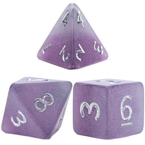 and Dice: Sea Glass Dice: The Black Pearl - 7pc RPG Set, Violet Frosted Matte & Black Powder Resin, Dice for Role Playing Games - style: Black Pearl