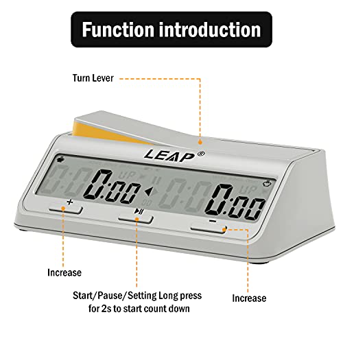 Chess Clock Digital Chess Timer Advanced for Board Game and Chess Timer with Large Screen Bonus & Delay Count Down up Alarm Milk Wihite - color: Milk White