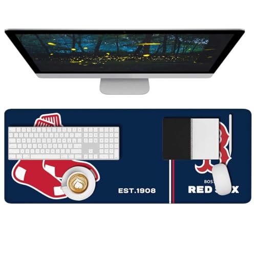 Baseball Mouse Pad Extended Large Gaming Desk Pad 31.5 x 11.8 Inch, XL Mousepad Topographic Mouse Pad with Anti-Slip Rubber Base for Boston Home Office - color: M-boston