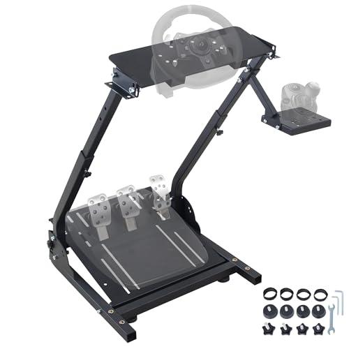 Migoda G920 Racing Steering Wheel Stand Shifter Mount fit,Folding Wheel Stand, Height Adjustable Steering Wheal Stand Compatible with G25,G27,G29,G920 Gaming NOT Included Racing Wheel