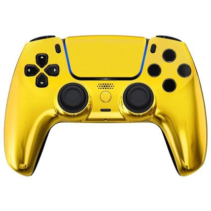 Custom Controllerzz Custom Wireless Controller Compatible with PS5 - Multiple Designs Available (Gold Chrome) - color: Gold Chrome