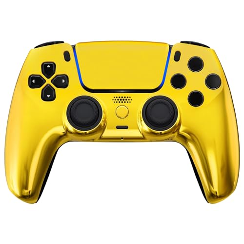 Custom Controllerzz Custom Wireless Controller Compatible with PS5 - Multiple Designs Available (Gold Chrome) - color: Gold Chrome