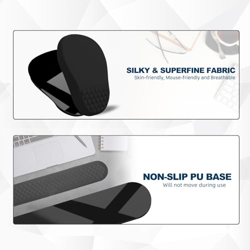 Ergonomic Mouse Pad and Keyboard Wrist Rest with Massage Design, Space-Saving Mouse Pad Wrist Support, Memory Foam Wrist Rest with Non-Slip PU Base for Computer Desk, Black - color: Massage01-black