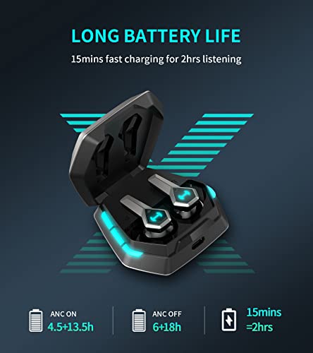 HECATE by Edifier GX04 ANC True Wireless Gaming Earbuds, Active Noise Cancelling Bluetooth Gaming Earbuds with Ultra Low Latency, H+ Special Game Sound Effect, 6 Microphones, RGB Lighting, Fast Charge