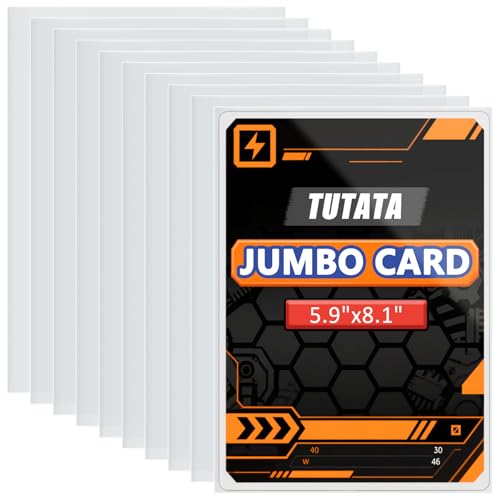 Jumbo-Card-Sleeves 4 Mil 5.9x8.1 Extra-Thick Big Card Protector Sleeves Jumbo Card Protector-50 Pack - size: XL 5.9x8.1"