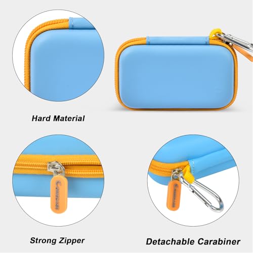 Comecase Dual SSD Case for SanDisk Extreme Portable SSD and Extreme PRO | Holds 2 Drives & 12 SD Cards, Elastic Strap Fit 500GB/1TB/2TB/4TB/8TB, Cable Groove & Carabiner for Travel,Sky Blue,Box Only - color: Sky Blue