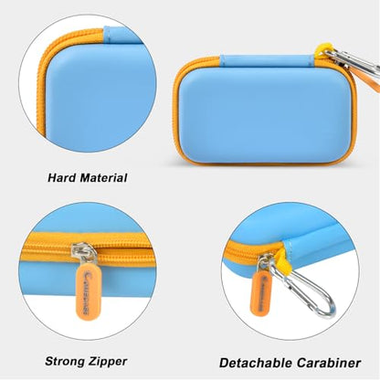 Comecase Dual SSD Case for SanDisk Extreme Portable SSD and Extreme PRO | Holds 2 Drives & 12 SD Cards, Elastic Strap Fit 500GB/1TB/2TB/4TB/8TB, Cable Groove & Carabiner for Travel,Sky Blue,Box Only - color: Sky Blue