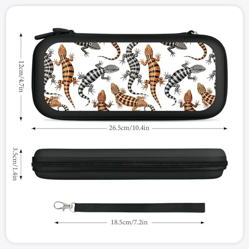PPIKTC Travel Protective Pouch for Switch, Portable Carrying Case with 15 Game Cartridges, Reptile Lizard Bag - color: Design (334)