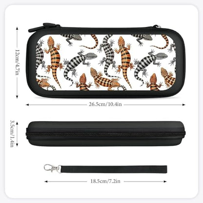 PPIKTC Travel Protective Pouch for Switch, Portable Carrying Case with 15 Game Cartridges, Reptile Lizard Bag - color: Design (334)