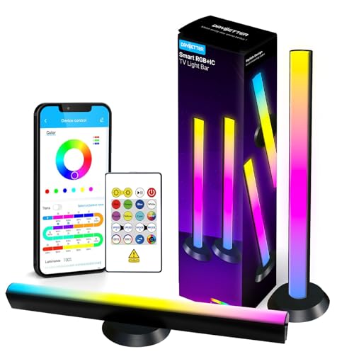DAYBETTER Smart LED Light Bars, RGB Light Bar, 14 Inches TV Backlights with Scene and Music Modes, Smart Light Bars with Multiple Placement Options, Mood Lighting, PC Gaming Light Bar for Room Decor - color: Black