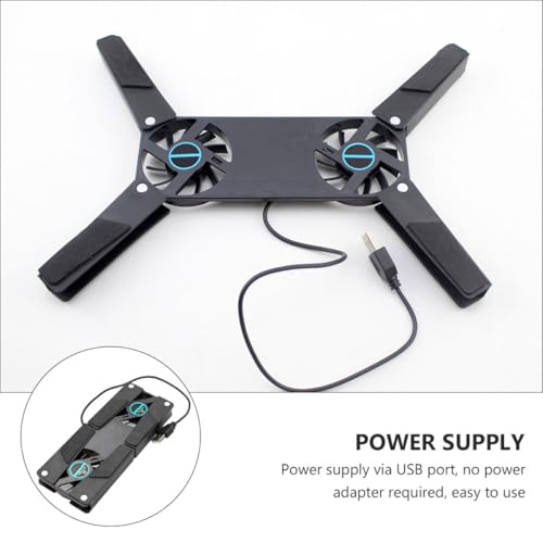 2pcs USB Laptop Cooling Pad Dual Fan Cooler Stand for Gaming Notebooks, Foldable Ventilated Cooler Suitable for Travel and Office Use
