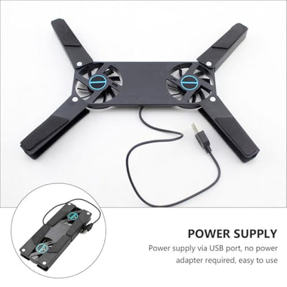 2pcs USB Laptop Cooling Pad Dual Fan Cooler Stand for Gaming Notebooks, Foldable Ventilated Cooler Suitable for Travel and Office Use