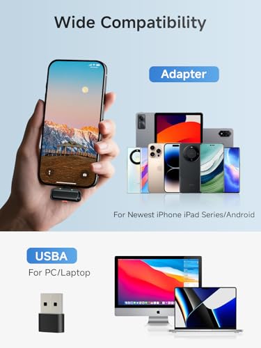 BILIWAL Wireless Lavalier Microphone for iPhone 15/16 & Android & PC, Magnetic Clip-On Lapel Mic with 2.4G Noise Canceling, Plug-Play Mini Microphone for Video Recording, Interviews, TikTok, YouTube - size: USB-C RX to 2 (No Charging case)