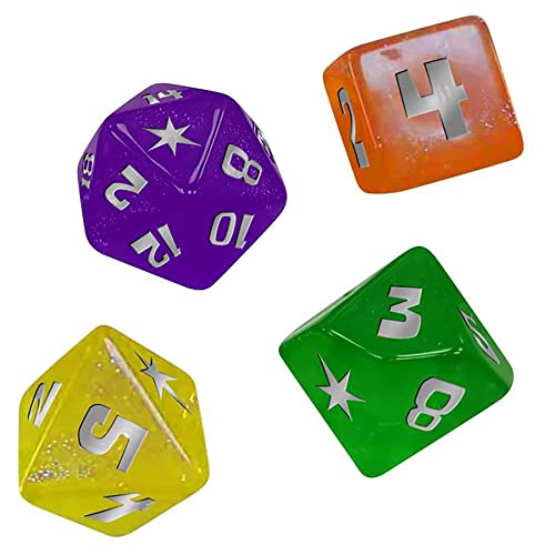 Renegade Game Studios My Little Pony RPG Dice Set - Polyhedral Dice for Tabletop Roleplaying | Official set with d4-d20, two-sided icon coin, and purple velvet storage bag. Compatible with the MLP Roleplaying Game