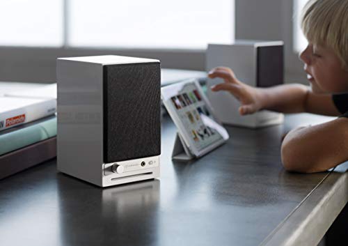 Audioengine A2 HD (HD3) Wireless Computer Speakers – Bluetooth Desktop | Speakers with DAC, Headphone Amplifier and USB Audio - White - color: Gloss White, style: HD