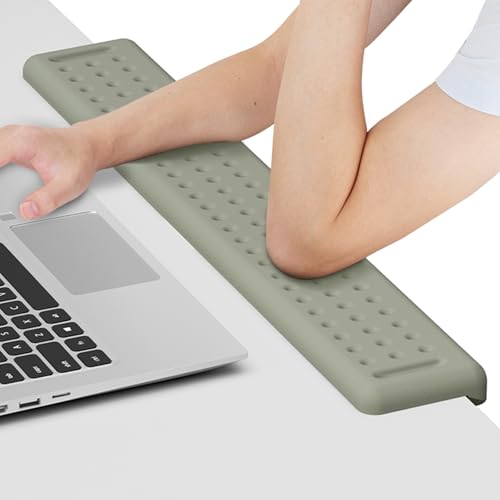 Leolee L-Shaped Desk Long Wrist Rest Elbow 60CM, Grey Arm Rest for Desk | Memory Foam, Non-Slip Base, Ergonomic Desk Edge Cushion, Wrist Support for Computer Keyboard, Typing, Office, Home - color: Grey-60cm-1pcs