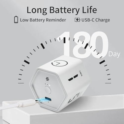Productivity Timer Flip Gravity Sensor Cube Timer Countdown & Countup,Mute & Vibrate & Sound，5/10/30/60min & Custom Timing, Perfect for ADHD,Work,Learning,Kitchen Cooking (2, White Hexagon) - color: White*2 Hexagon