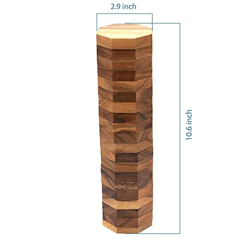 BSIRI Octa Tumbling Tower Game - Wooden Stacking Game, Outdoor Games for Adults and Family, Ideal for Game Night, Home Decor for Living Room, Classroom, Office - style: Octa Tumbling Game