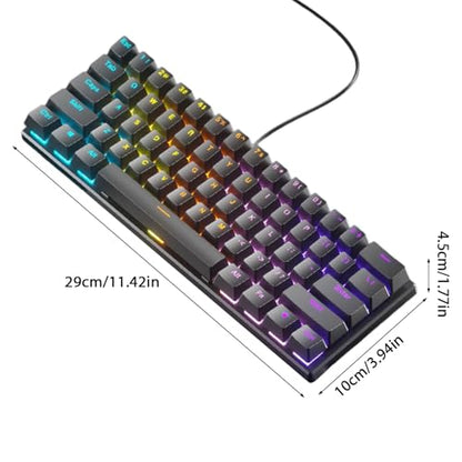 Gaming Keyboard Full Size LED Backlit Quiet Computer Keyboard 61 Key Corded Keyboard For PC Desktop Office Gaming