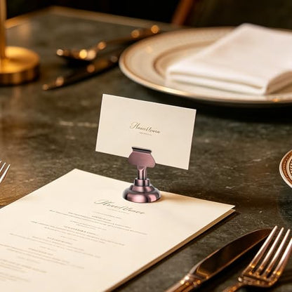 Urban Deco 16PK Table Number & Place Card Holders - 1.7 Inch Steel Holders for Photos, Food Signs, Memo Notes, Weddings, Restaurants, Birthdays (Copper) - color: Copper