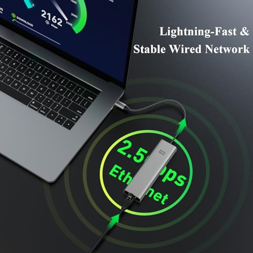Minthouz 6-in-1 USB C Hub, 4K@144Hz HDMI, 100W PD Charging, 10Gbps USB-C/A Ports, 2.5G Ethernet, Compatible with MacBook Neo, M1/M2/M3, Surface, HP, Lenovo Laptops