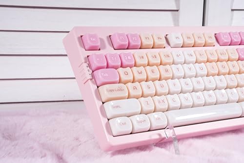ZORNHER ZH980 Pink Mechanical Keyboard,95% Cat Keyboard Cute,Kawaii Kitty Keycaps,Pink Gaming Keyboard with Number Pad,Jelly Ceramic Keycap,Creamy Sounding Switches - color: Ceramic Kitty, size: Creamy Switch