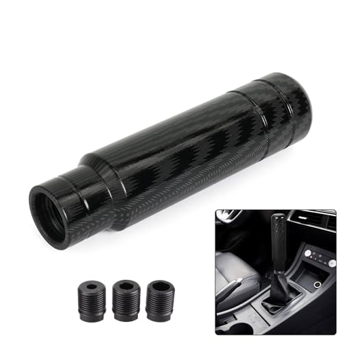BARTOO Aluminum Alloy Heavy Weighted Shifter Knob, 5" Auto Gear Shift Knob, Car Gear Lever Stick Shifter Handle,with 3 Threaded Adapters M8 M10 M12,Fit Most Automatic Manual Vehicle(Carbon Fiber) - color: Carbon Fiber