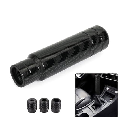 BARTOO Aluminum Alloy Heavy Weighted Shifter Knob, 5" Auto Gear Shift Knob, Car Gear Lever Stick Shifter Handle,with 3 Threaded Adapters M8 M10 M12,Fit Most Automatic Manual Vehicle(Carbon Fiber) - color: Carbon Fiber
