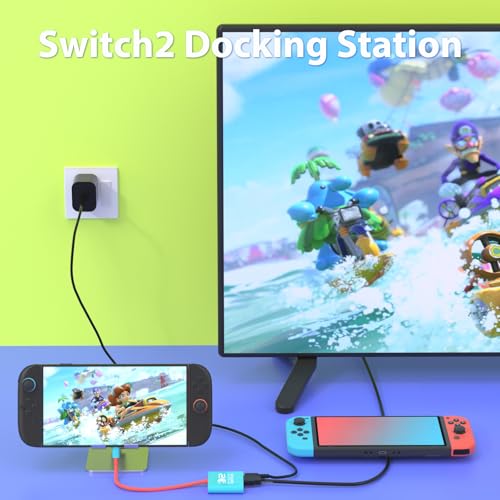 Switch 2 Dock for Nintendo Switch 1 / 2 and Steam Deck Docking Station, Support TV Dock Mode, Portable TV HDMI Adapter Accessories for Nintendo Switch2 / OLED / 1, USB C to HDMI 2.0 Adapter 4K Output - size: 7 Inch USB C Cable
