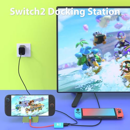 Switch 2 Dock for Nintendo Switch 1 / 2 and Steam Deck Docking Station, Support TV Dock Mode, Portable TV HDMI Adapter Accessories for Nintendo Switch2 / OLED / 1, USB C to HDMI 2.0 Adapter 4K Output - size: 7 Inch USB C Cable