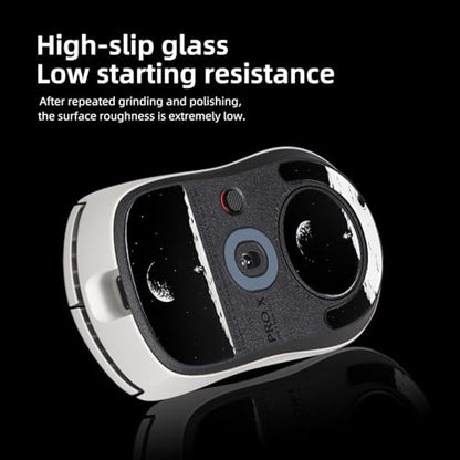 immoenuc Tempered Glass Mouse Skates for Logitech G PRO X Superlight 2C Gaming Mouse, 2.5D Polished Edge Smooth Durable Mouse Feet Replacement (Earth Pattern) - color: Earth Pattern