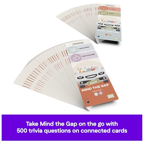 Spin Master Games, SolidRoots Mind the Gap Travel Edition, On-The-Go Trivia Game for the Generations, Family Game Night, Road Trip Activity, 2+ Players, for Ages 8 & Up