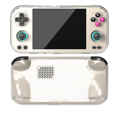 Tuvzylory Protective Case compatible with Anbernic RG476H, Clear Shockproof Handheld Game Console Cover with Ergonomic Grip for Travel & Gaming (Clear Black) - color: Clear Black