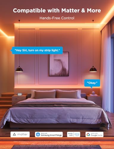 Govee COB LED Strip Light Pro, LED Lights for Bedroom Compatible with Alexa, Google Assistant and Matter, RGBICW Light with Warm White, Smart Strip Light, Color Changing, for Cabinet, 16.4ft | Work with Alexa, Google Assistant and Matter, Smart Strip Ligh