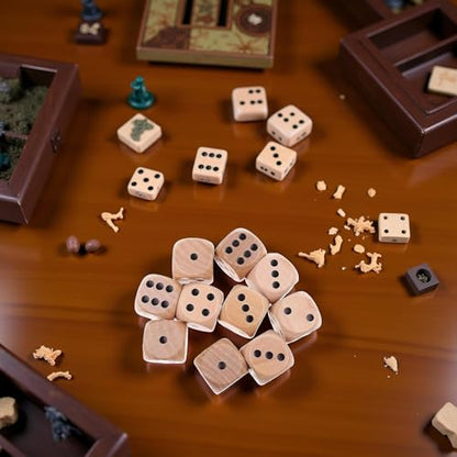 10Pcs Wooden D6 Dice Set, 20mm Round Corner, 6 Sided Gaming Dice for Adults Standard Game Dice