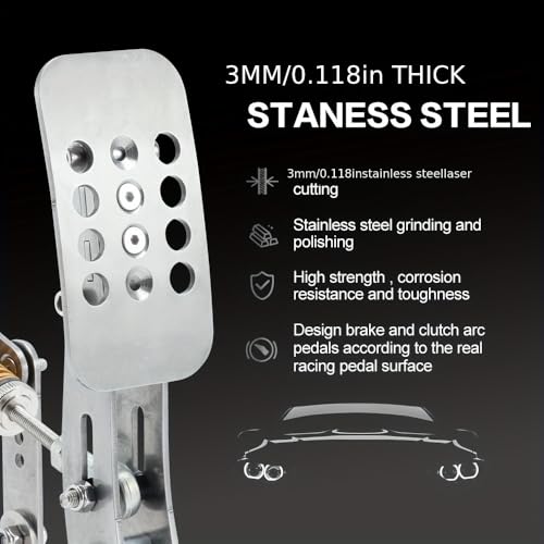 Simjack UT Sim Racing Pedals 200KG Load Cell Brake Pedal PC Racing Simulator Pedals Pressure Sensor HE Hydraulic Pedal (UT-P3-H3) - color: UT--P3-H3