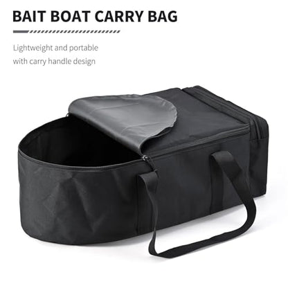 Asixxsix RC Bait Boat Storage Bag, 1000D Oxford RC Boat Remote Control Fishing Boat Cover Bag, 60 x 30 x 20cm, 24 x 12 x 8inch, Suitable for Most Bait Boats, Double Zipper - color: Black